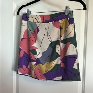 Le Lis Pink and Purple A-line Mini Skirt